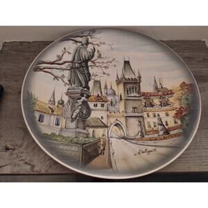 12 1/2" Praga Hand Painted Decorative Plate La Piccola Decorato A Mano